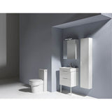 Tall Cabinet, with small projection, 1 door, door hinge left, 1 fixed shelf, 4 glass shelves, design matching vanity units