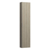 Laufen - Tall Cabinet, with small projection, 1 door, door hinge left, 1 fixed shelf, 4 glass shelves, design matching vanity units - Light Elm