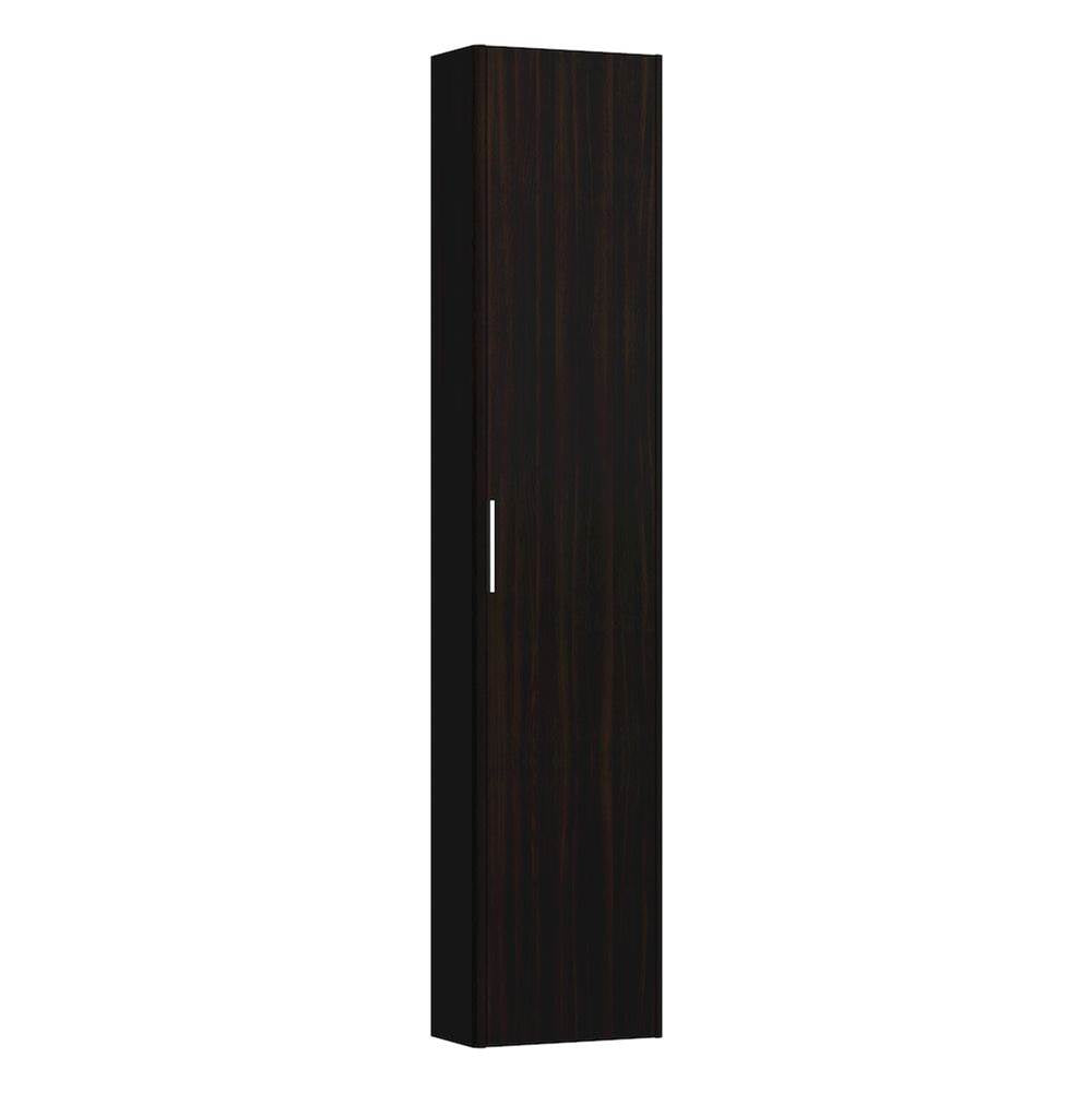Laufen - Tall Cabinet, with small projection, 1 door, door hinge left, 1 fixed shelf, 4 glass shelves, design matching vanity units - Dark Elm Brown