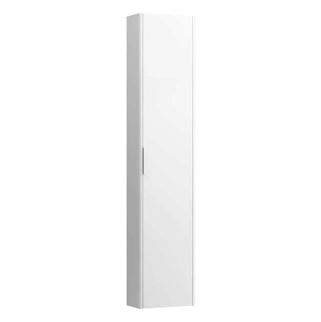 Laufen - Tall Cabinet, with small projection, 1 door, door hinge right, 1 fixed shelf, 4 glass shelves, design matching vanity units - White Matte