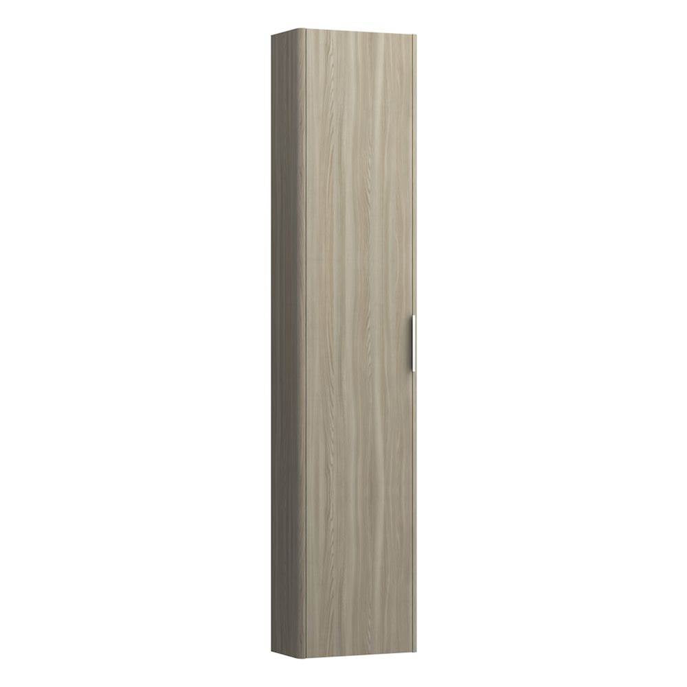 Laufen - Tall Cabinet, with small projection, 1 door, door hinge right, 1 fixed shelf, 4 glass shelves, design matching vanity units - Light Elm