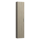 Laufen - Tall Cabinet, with small projection, 1 door, door hinge right, 1 fixed shelf, 4 glass shelves, design matching vanity units - Light Elm