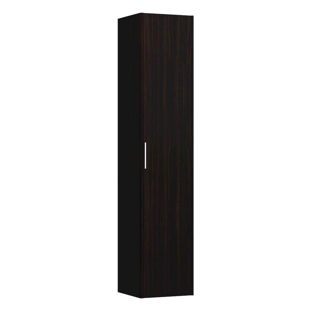 Laufen - Tall Cabinet, 1 door, door hinge left, 1 fixed shelf, 4 glass shelves, design matching vanity units - Dark Elm Brown