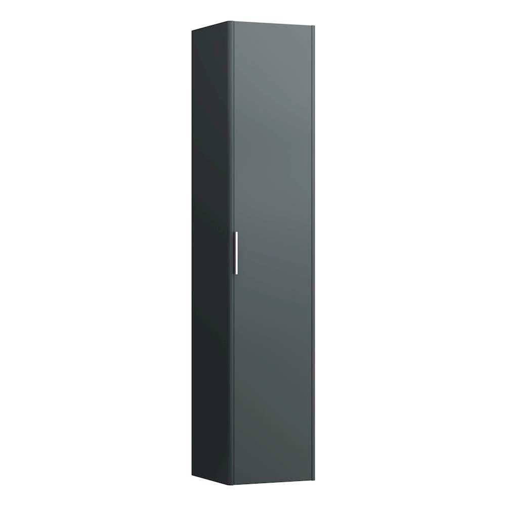 Laufen - Tall Cabinet, 1 door, door hinge left, 1 fixed shelf, 4 glass shelves, design matching vanity units - Traffic Grey
