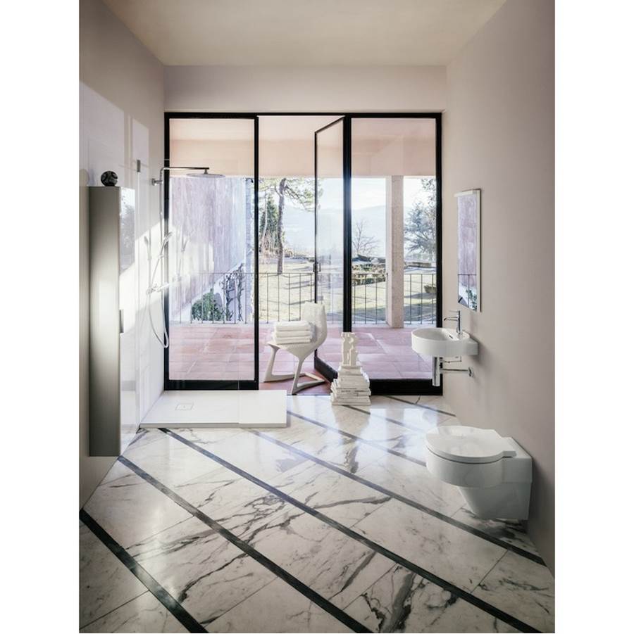 Tall Cabinet, 1 door, door hinge right, 1 fixed shelf, 4 glass shelves, design matching vanity units