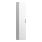 Laufen - Tall Cabinet, 1 door, door hinge right, 1 fixed shelf, 4 glass shelves, design matching vanity units - White Glossy