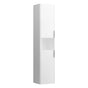 Laufen - Tall Cabinet, 2 doors, door hinge left, 1 open shelf, 2 glass shelves, design matching vanity units - White Matte