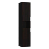 Laufen - Tall Cabinet, 2 doors, door hinge right, 1 open shelf, 2 glass shelves, design matching vanity units - Dark Elm Brown