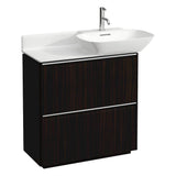 Laufen - Vanity Only, with 2 drawers, matching countertop washbasins 813301/2 - Dark Elm Brown
