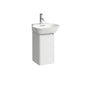 Laufen - Vanity Only, 1 door, left hinged, 1 internal shelf, matching countertop small washbasin 815301 - White Matte