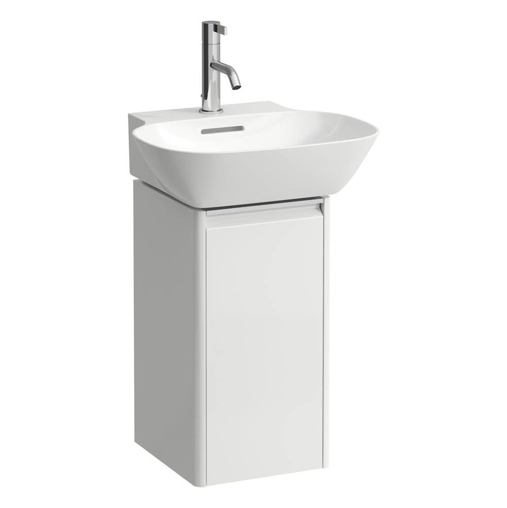 Laufen - Vanity Only, 1 door, left hinged, 1 internal shelf, matching countertop small washbasin 815301 - White Glossy