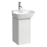 Laufen - Vanity Only, 1 door, left hinged, 1 internal shelf, matching countertop small washbasin 815301 - White Glossy