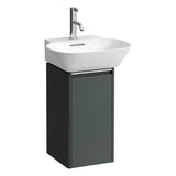 Laufen - Vanity Only, 1 door, left hinged, 1 internal shelf, matching countertop small washbasin 815301 - Traffic Grey