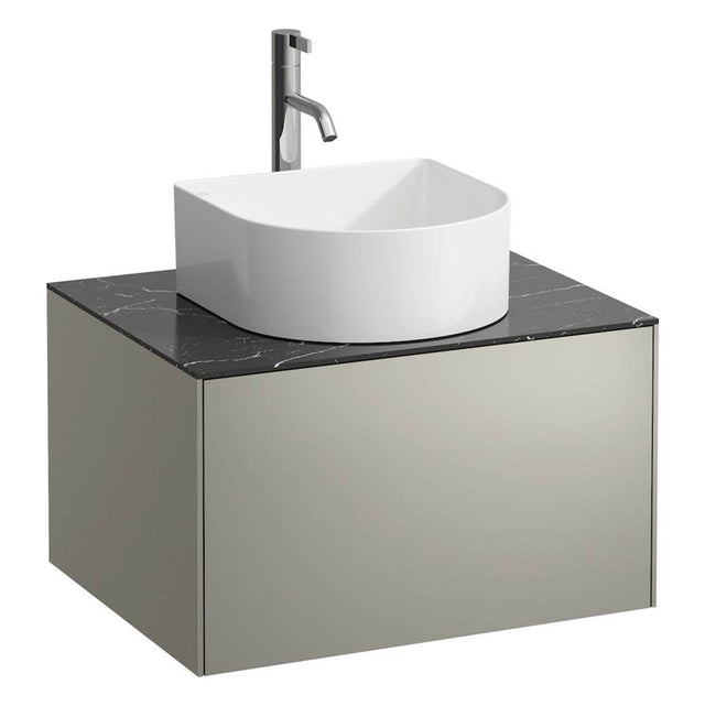 Laufen - Drawer element Only, 1 drawer, matching bowl washbasins 812340, 812341, 812342, 812343, centre cut-out incl. drilled tap hole Nero Marquina Marble - Titanium And Nero Marquina