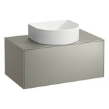 Laufen - Drawer element Only, 1 drawer, matching bowl washbasins 812340, 812341, 812342, 812343, centre cut-out Nero Marquina Marble, No tap hole - Titanium And Nero Marquina
