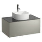 Laufen - Drawer element Only, 1 drawer, matching bowl washbasins 812340, 812341, 812342, 812343, centre cut-out incl. drilled tap hole Nero Marquina Marble - Titanium And Nero Marquina