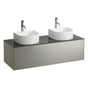 Laufen - Drawer element Only, 1 drawer, cut-outs left and right incl. drilled tap holes Nero Marquina Marble - Titanium And Nero Marquina