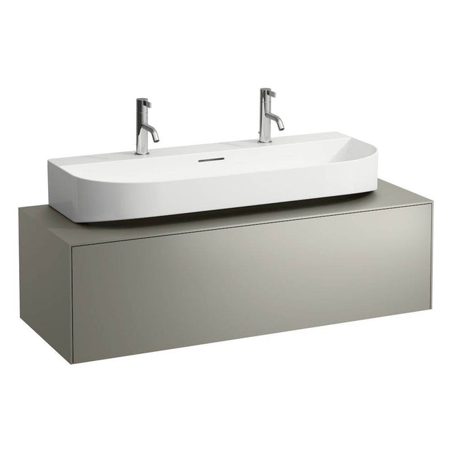 Laufen - Drawer element Only, 1 drawer, matching washbasin undersurface ground 816347, centre cut-out Nero Marquina Marble - Titanium And Nero Marquina