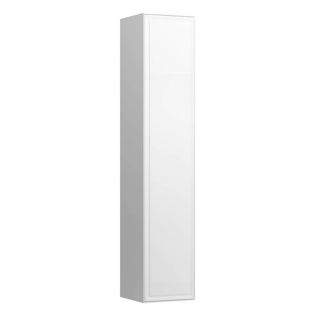 Laufen - Tall Cabinet, 1 door, left hinged, with 1 wooden shelf and 4 glass shelves - White Glossy