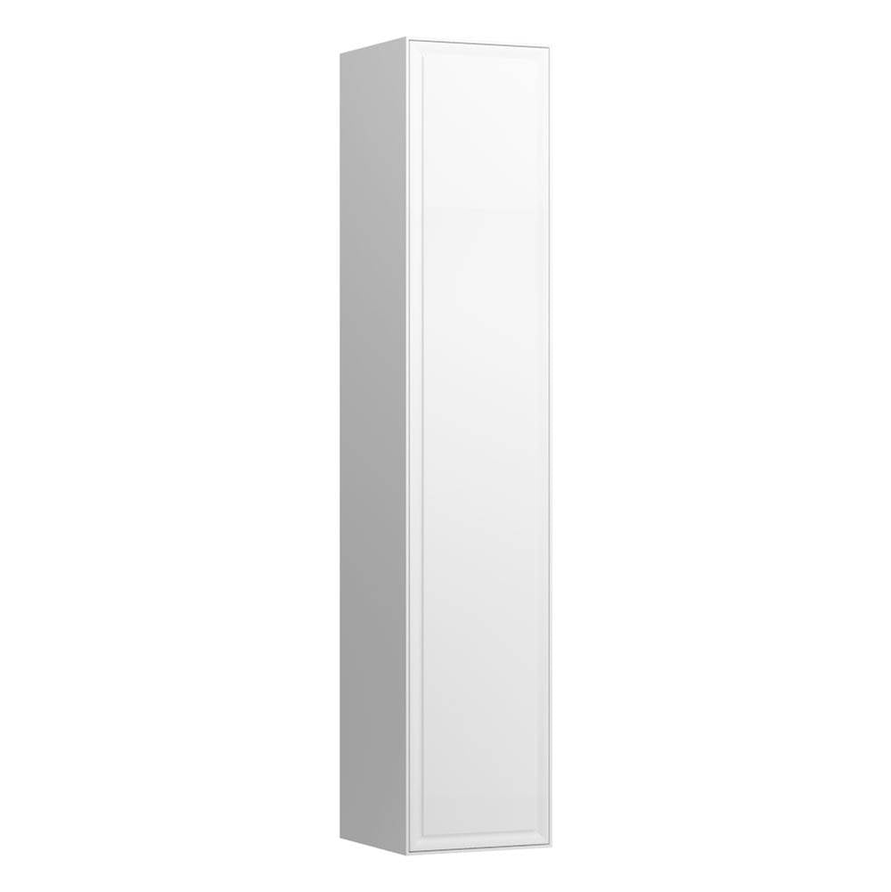 Laufen - Tall Cabinet, 1 door, right hinged, with 1 wooden shelf and 4 glass shelves - White Glossy