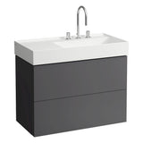 Laufen - Vanity Only with two drawers for washbasin shelf left 810339 (incl. organiser) - Slate Grey