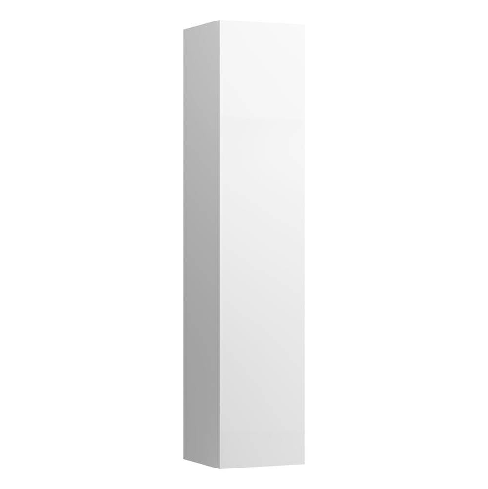 Laufen - Tall Cabinet with fixed shelf and 4 glass shelves, push & pull, door hinge left - White Matte