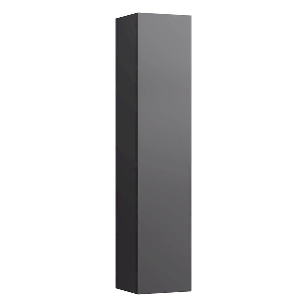 Laufen - Tall Cabinet with fixed shelf and 4 glass shelves, push & pull, door hinge left - Slate Grey
