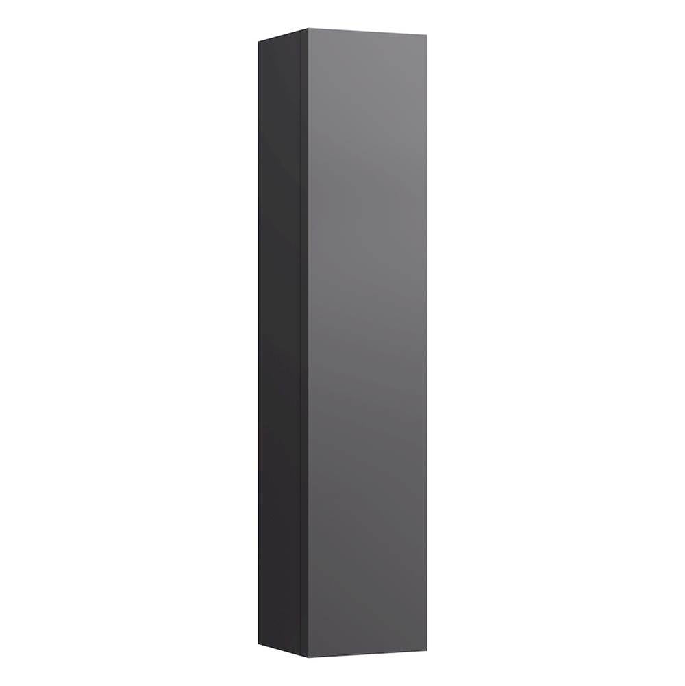 Laufen - Tall Cabinet with fixed shelf and 4 glass shelves, push & pull, door hinge right - Slate Grey