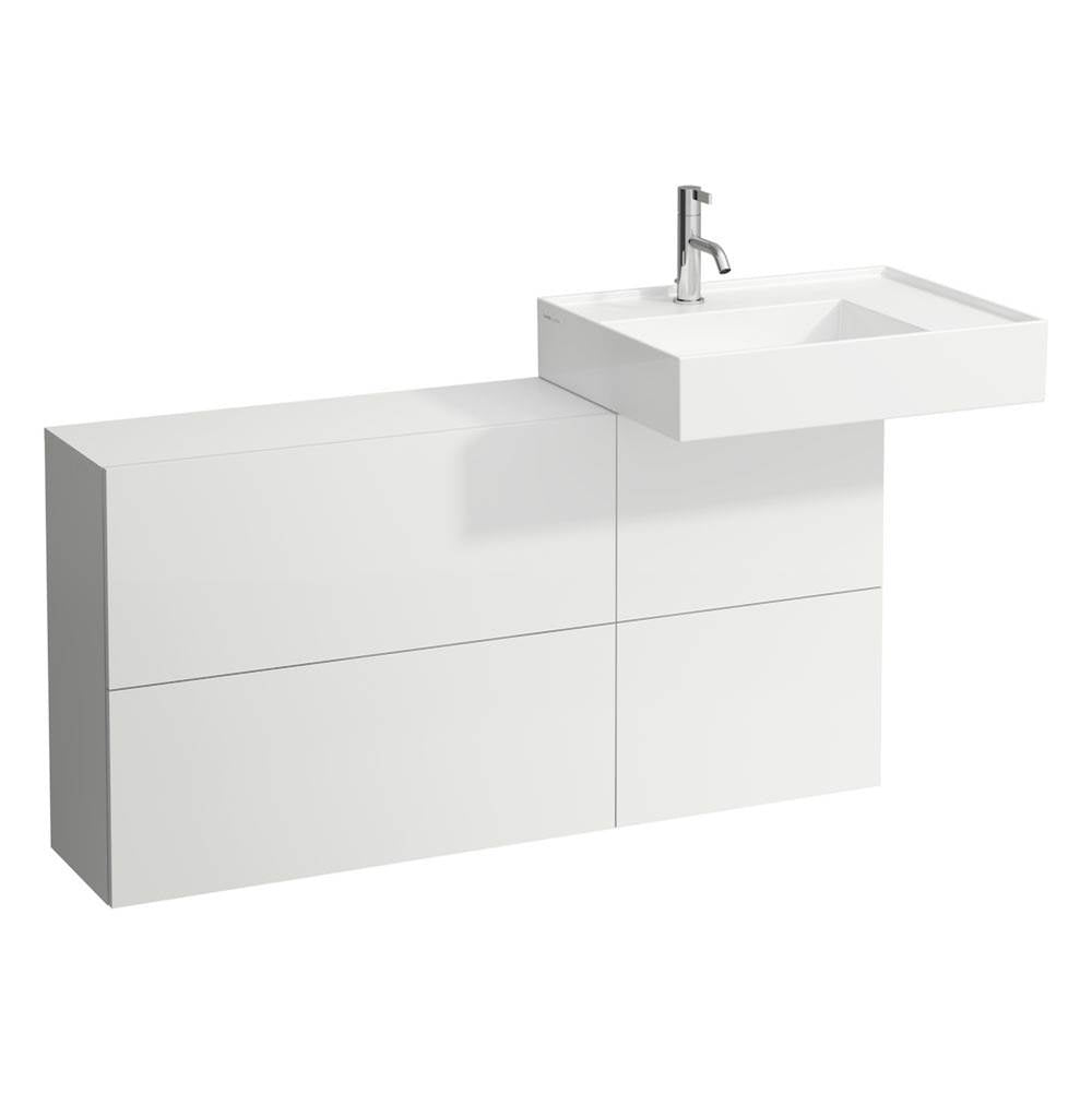 Laufen - Sideboard ONLY with 1 door and 2 flaps, washbasin right, matching washbasins 810332, 810334, 810335, 810338, 810339), 813332, 815331 - White Matte