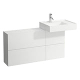Laufen - Sideboard ONLY with 1 door and 2 flaps, washbasin right, matching washbasins 810332, 810334, 810335, 810338, 810339), 813332, 815331 - White Matte