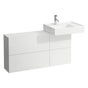 Laufen - Sideboard ONLY with 1 door and 2 flaps, washbasin right, matching washbasins 810332, 810334, 810335, 810338, 810339), 813332, 815331 - White Matte