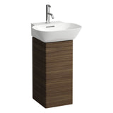 Laufen - Vanity Only, 1 aluminum door, door hinge left, with 2 shelves in the door, 1 shelf in the box, matching washbasin 815301 - Dark Walnut