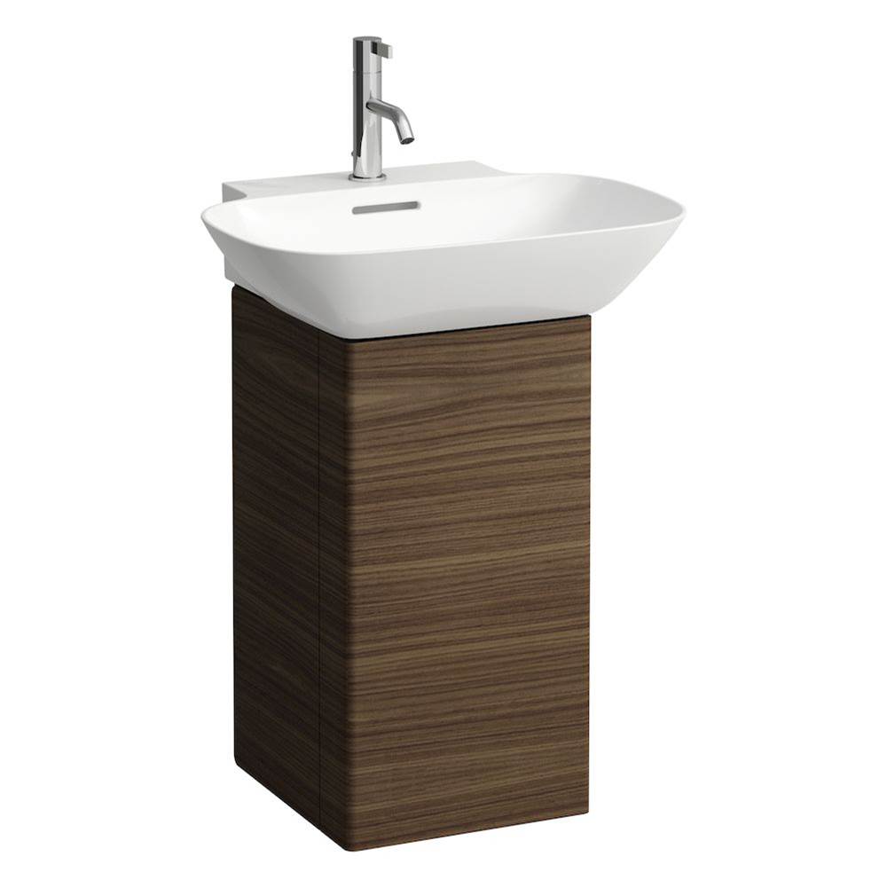 Laufen - Vanity unit, 1 aluminum door, door hinge left, with 2 shelves in the door, 1 shelf in the box, matching washbasin 810302 - Dark Walnut