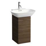 Laufen - Vanity unit, 1 aluminum door, door hinge left, with 2 shelves in the door, 1 shelf in the box, matching washbasin 810302 - Dark Walnut