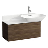 Laufen - Vanity unit made of aluminum, 1 drawer, aluminum, matching washbasins 813301, 813302 - Dark Walnut