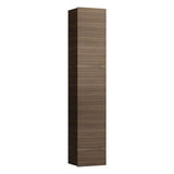 Laufen - Tall Cabinet made of aluminum, 1 door, door hinge left, 5 shelves each in the box and door - Dark Walnut