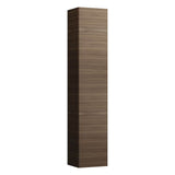 Laufen - Tall Cabinet made of aluminum, 1 door, door hinge right, 5 shelves each in the box and door - Dark Walnut