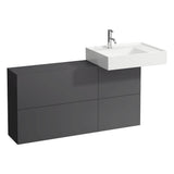Washbasin, shelf right, with concealed outlet, w/o overflow, wall mounted