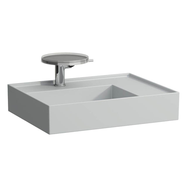 Laufen - Washbasin, shelf right, with concealed outlet, w/o overflow, wall mounted - Matte Grey