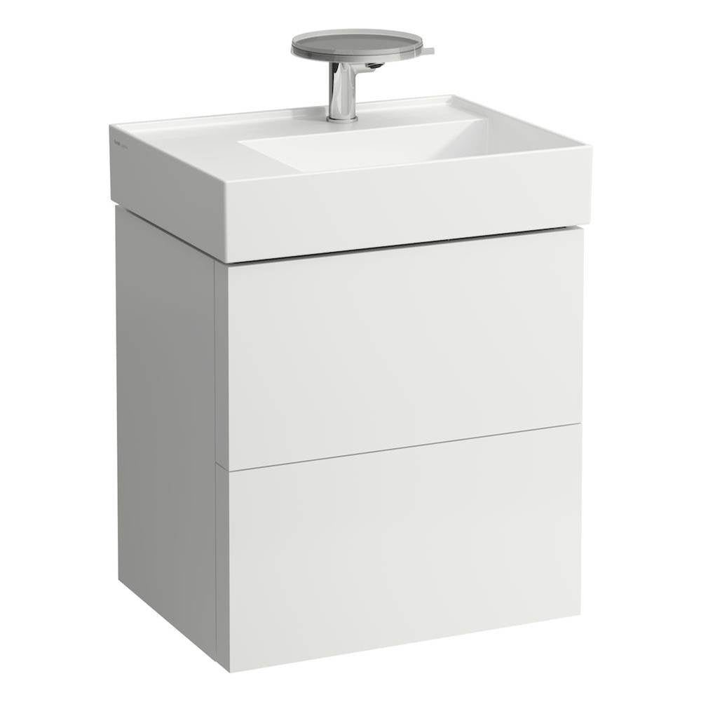 Washbasin, shelf left, with concealed outlet, w/o overflow, wall mounted