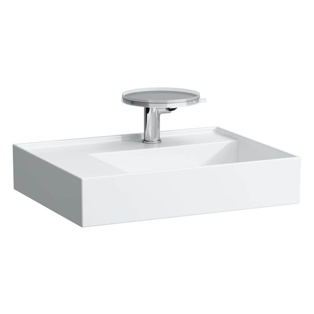 Laufen - Washbasin, shelf left, with concealed outlet, w/o overflow, wall mounted - Glossy White