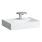 Laufen - Washbasin, shelf left, with concealed outlet, w/o overflow, wall mounted - Glossy White