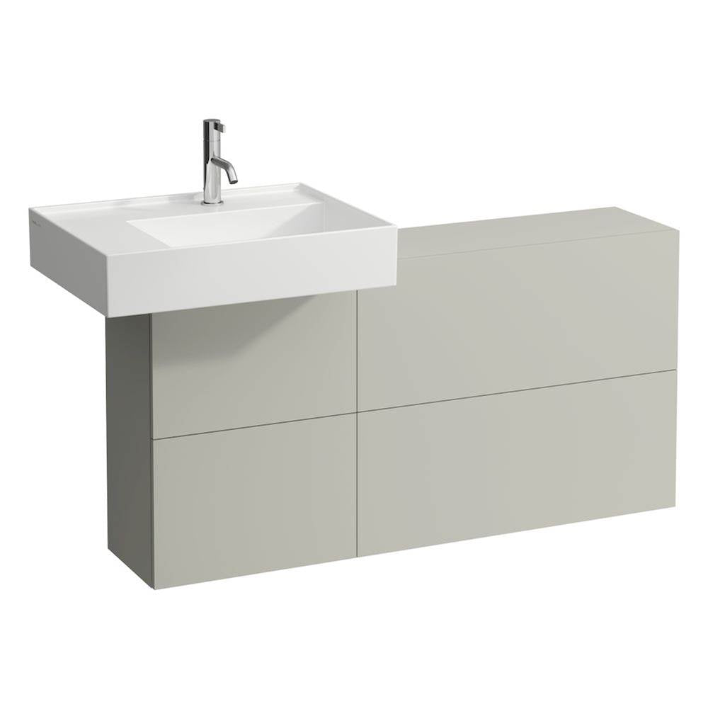 Washbasin, shelf left, with concealed outlet, w/o overflow, wall mounted