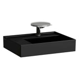 Laufen - Washbasin, shelf left, with concealed outlet, w/o overflow, wall mounted - Glossy Black