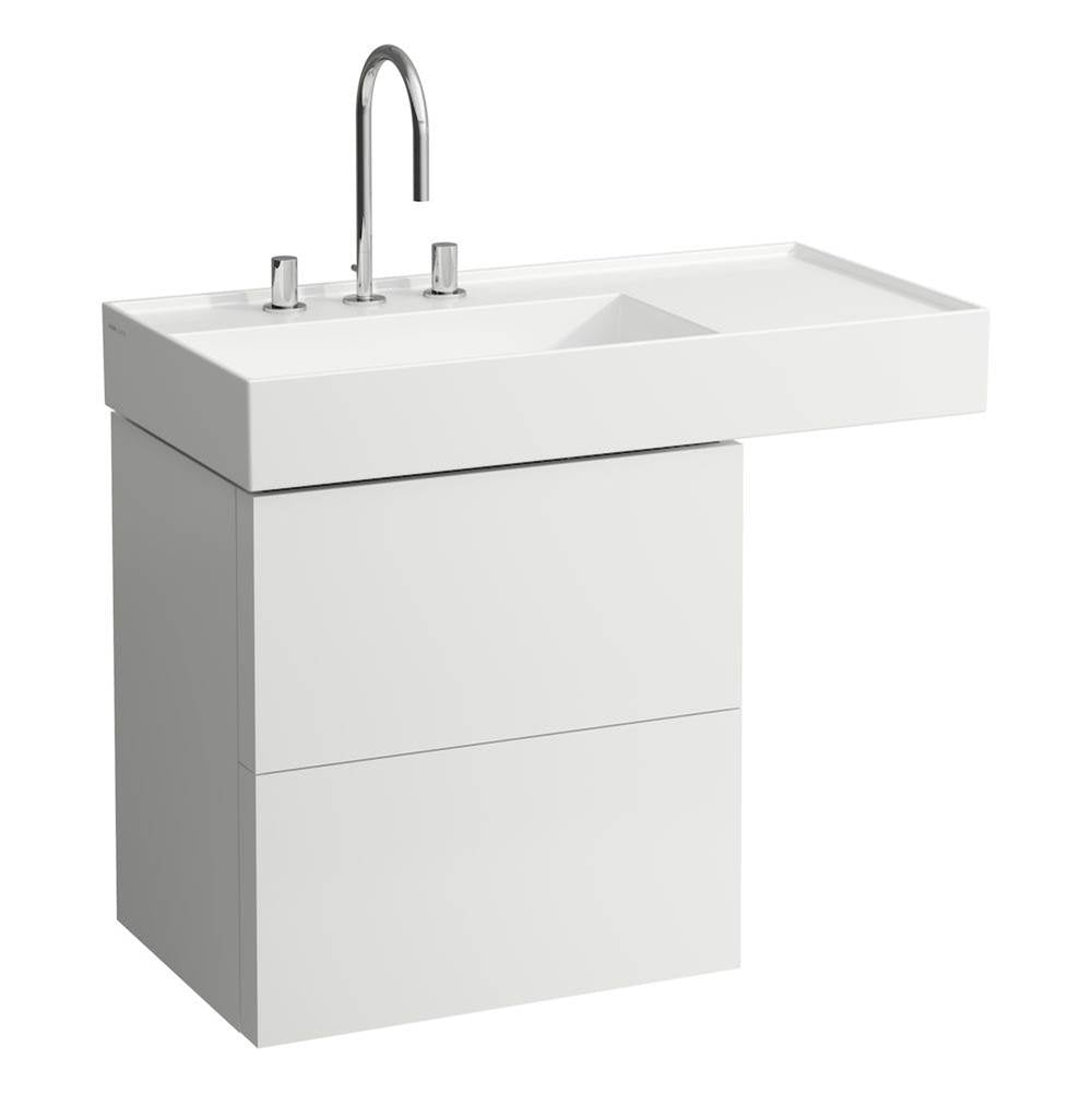 Washbasin, shelf right, with concealed outlet, w/o overflow - Always Open Drain, wall mounted