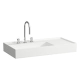 Laufen - Washbasin, shelf right, with concealed outlet, w/o overflow - Always Open Drain, wall mounted - Glossy White