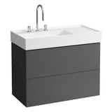 Washbasin, shelf right, with concealed outlet, w/o overflow - Always Open Drain, wall mounted