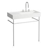 Washbasin, shelf right, with concealed outlet, w/o overflow - Always Open Drain, wall mounted