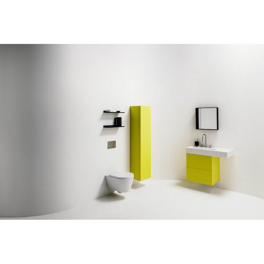 Washbasin, shelf right, with concealed outlet, w/o overflow - Always Open Drain, wall mounted