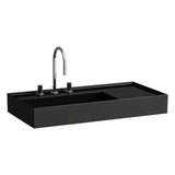 Laufen - Washbasin, shelf right, with concealed outlet, w/o overflow - Always Open Drain, wall mounted - Glossy Black